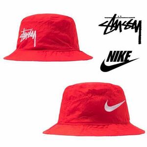 新品レアコラボNIKE STUSSY ナイキ ストゥーシー バケットハット 帽子 オレンジ