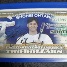 大谷翔平 ドジャース MLB公式商品 サイン アメリカ 限定2ドル紙幣 SHOHEI OHTANI Shotime LA DODGERS USA 証明書&ホルダー付_画像1