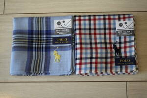  unused * made in Japan * Ralph Lauren * handkerchie *. virus processing * cotton 100%* for man * gentleman for * men's *2 pieces set * postage 140 jpy 