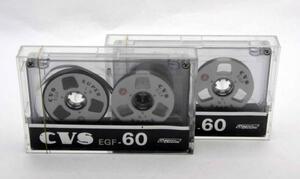 ※ 新品 レア オープンリール風 スケルトン 2本組 2本パック CVS カセットテープ エンドレス EGF 60分 Sa2621L6