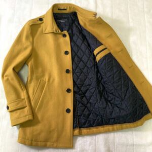 ★良好★バーバリーブラックレーベル BURBERRY BLACK LABEL Pコート ピーコート ステンカラーコート ジャケット ウール キルティング