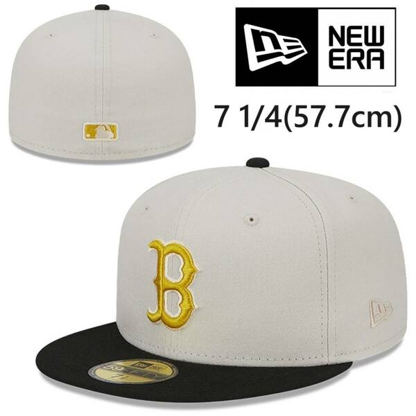 ☆正規品新品☆NEWERA 59FIFTY ニューエラ キャップ 帽子 野球帽 5950シリーズ レッドソックス ストーン×ブラック ツートーン 57.7cm