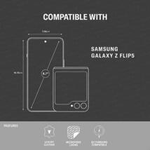 数量限定 TORRO 携帯電話ケース Samsung Galaxy Z Flip5対応 - マイクロファイバー裏地付きプレミアムレザーケース (ブラック) お買い得_画像2