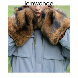 leinwande Fur Mittens Jacket ファーミトンジャケット　水色　ブルー　ラインヴァンド　ノーカラー　つけ襟