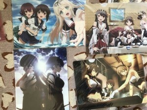 E005クリアファイル　艦隊これくしょん ～艦これ～ ローソン特典 4種全4枚セット アニメ版 赤城 加賀 吹雪 睦月 夕立 金剛 比叡 榛名 長門