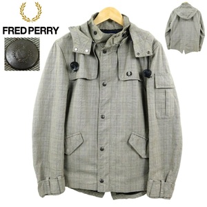 【B2750】【美品】【2WAY】FRED PERRY フレッドペリー マウンテンパーカー ジャケット チェック F2121 サイズM