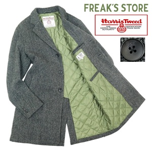 【B2786】【美品】FREAK'S STORE×HARRIS TWEED フリークスストア ハリスツイード チェスターコート ウールコート 別注 サイズL