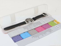 2401-539 スウォッチ オートマチック 腕時計 美品 SWATCH オートマチック 両面スケルトン 純正 レザーベルト 箱 説・保有り_画像8