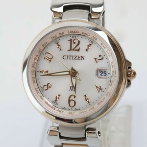 2401-578 シチズン 電波ソーラー 腕時計 美品 CITIZEN EC1036-53W クロスシー XC エコドライブ 日付 箱 説・保有り