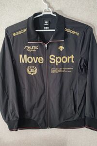 美品 DESCENTE MOVE SPORTドライトランスファー トレーニングジャケット 黒金 Size O