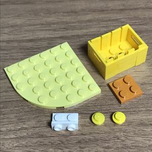 LEGO レゴ ブロック 1×1 円 丸 プレート 1×2 側面スタッド ブラケット 2×2 3×4 カゴ 6×6 / ホワイト 白 イエロー 黄色 ライトオレンジ