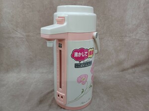 TIGER 2.2L 湯沸かしポット わきたて PEA-2200 白色 花柄 ポピー タイガー魔法瓶 電気ポット 昭和レトロ キッチン コレクション 奈良発