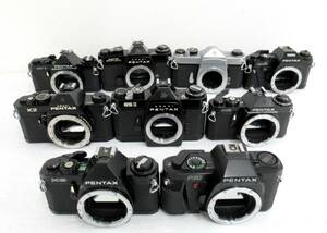 【ASAHI PENTAX/PENTAX】子⑥91//フィルム一眼カメラ9台まとめ/K2/MV1/SP/他6台