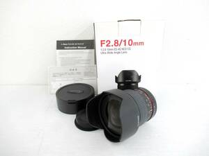 【SAMYANG】子①129//ULTRA WIDEANGLE LENS 10mm 1:2.8 ED AS NCS CS/CANONキャノンマウント/箱付き/美品