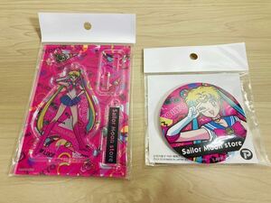 【送料無料】美少女戦士セーラームーンストアオリジナル 缶バッジ&アクリルスタンド 新品未開封 Sailor Moon Store ピンク 原宿