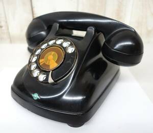  Showa Retro that time thing rare * electro- electro- . company Japan electro- confidence telephone . company *4 number automatic type telephone machine black telephone * Iwatsu Electric corporation * old tool old thing collection 