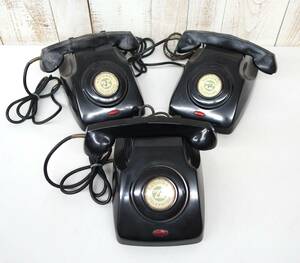  Showa Retro that time thing rare *National National Matsushita Communication Industrial corporation * telephone machine black telephone telephone inside line telephone vessel three point * model TLT-IN