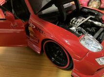 JADATOYS 1/24 マツダ RX-7 FD スポコン ワイルドスピード風 アペックス シャコタン 改造車 現状売り 箱無し ミニカー_画像5