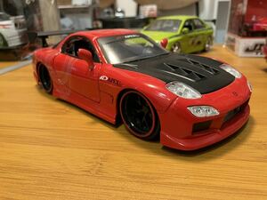 JADATOYS 1/24 マツダ RX-7 FD スポコン ワイルドスピード風 アペックス シャコタン 改造車 現状売り 箱無し ミニカー