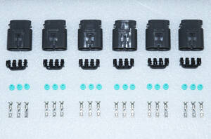 日産純正コイルハーネス対応 補修用コネクター 6個セット 端子&防水シール付き Z32 R31 A31 C32 Y32 RB20 VG30 VG20 新品