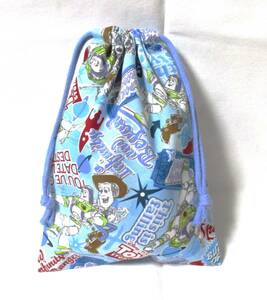  hand made! lunch sack glass sack # Toy Story pattern light blue * pouch * case **