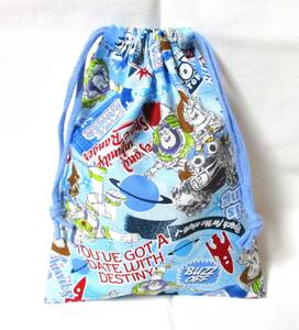  hand made! lunch sack glass sack # Toy Story pattern light blue * pouch * case ***