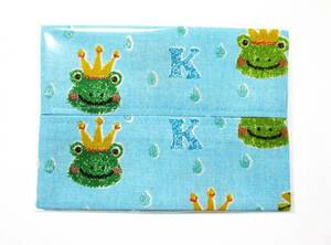  hand made!* frog .. king umbrella pattern light blue *(12x9) pocket tissue case cover *