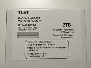 【新品】NVMe 2TB SSD　東芝エルイートレーディング (TLET) TLD-M7A02T4 #2