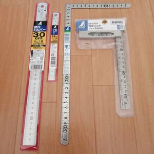 工具 シンワ 直尺シルバー 15cm 30cm 完全スコヤ 30cm 差し金 新品