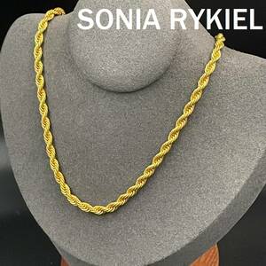 【人気】SONIA RYKIEL / ソニアリキエル ネックレス ゴールド ロゴ フリンジ アクセサリー レディース/CYB73-6