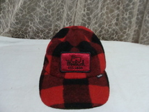 デッドストック　WOOLRICH　キャップ　帽子　ウール　アシックス　日本製　Mサイズ　現状品_画像1