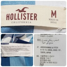 HOLLISTER ホリスター 長袖 シャツ チェック柄 ブルー系 Lサイズ相当_画像3