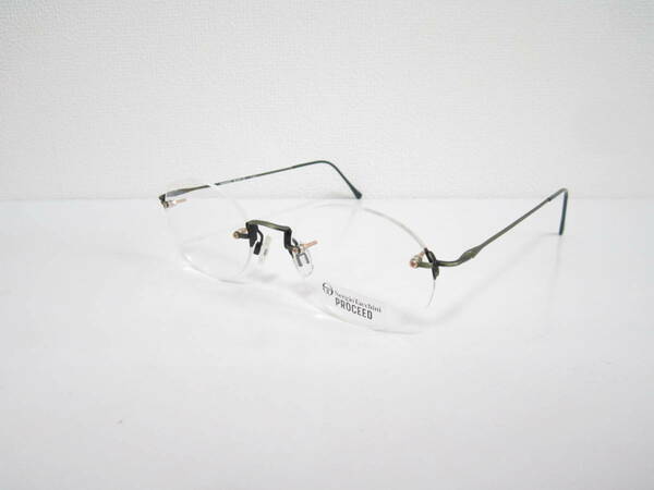 01A◆未使用品　Sergio Tacchini　SR-0015 AR　T-B-Ti　Frame Japan　セルジオタッキーニ　オーバル型　ふち無し　眼鏡