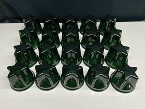 NEWスターマーカーレンズ　20個　緑　グリーン　星形マーカー　レトロ　デコトラ　アート　バスマーカー ガラス 星型 アートステンレス ASC