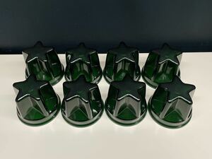 NEWスターマーカーレンズ　8個　緑　グリーン　星形マーカー　レトロ　デコトラ　アート　バスマーカー ガラス 星型 アートステンレス ASC