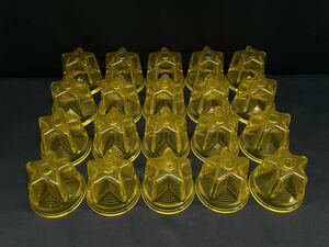 NEWスターマーカーレンズ　20個　黄　イエロー　星形マーカー　レトロ　デコトラ　アート　バスマーカー ガラス 星型 アートステンレス ASC