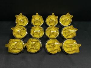 NEWスターマーカーセット　12個　黄　イエロー　星形マーカー　レトロ　デコトラ　アート　バスマーカー ガラス 星型 アートステンレス ASC