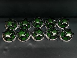 NEWスターマーカーセット　10個　緑　グリーン　星形マーカー　レトロ　デコトラ　アート　バスマーカー ガラス 星型 アートステンレス ASC