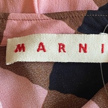 マルニ MARNI サイズ40 M - ピンク×ダークブラウン×黒 レディース クルーネック/長袖/ひざ丈/チェック柄 ワンピース_画像3