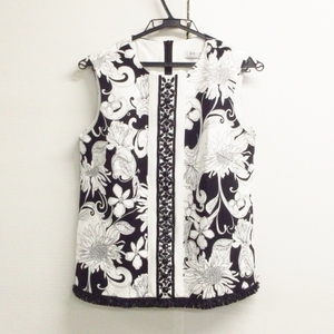  Adore ADORE безрукавка cut and sewn размер 38 M белый × чёрный женский цветочный принт / оборудование орнамент tops 