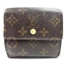 ルイヴィトン LOUIS VUITTON Wホック財布 M61652 ポルトモネビエカルトクレディ モノグラム・キャンバス ×クロスグレインレザー - TH1924_画像2