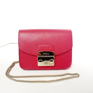 フルラ FURLA ショルダーバッグ 851170/R メトロポリス レザー レッド チェーンショルダー バッグ