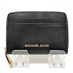 マイケルコース MICHAEL KORS コインケース - レザー 黒 ラウンドファスナー 財布