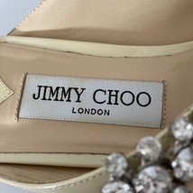 ジミーチュウ JIMMY CHOO ミュール 39 - エナメル（レザー）×金属素材 アイボリー×シルバー レディース ラインストーン 靴_画像5