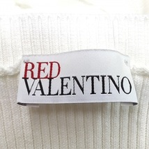 レッドバレンチノ RED VALENTINO サイズS - 白×黒 レディース クルーネック/ノースリーブ/ロング/ニット/リボン/プリーツ ワンピース_画像3