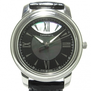 TIFFANY&Co.(ティファニー) 腕時計 クラシック レディース 社外ベルト 黒×ホワイトシェル