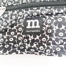 マリメッコ marimekko ショルダーバッグ - ポリエステル 黒×白 花柄/ミニバッグ 美品 バッグ_画像8