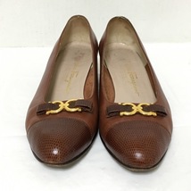 サルバトーレフェラガモ SalvatoreFerragamo パンプス 8 1/2C - レザー ダークブラウン レディース 靴_画像8