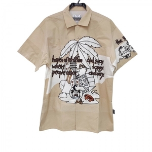 カステルバジャック Castelbajac 半袖シャツ サイズ4 XL - アイボリー×白 メンズ クマ/ビーチ/ヤシの木/+2NATUR/ 美品 トップス