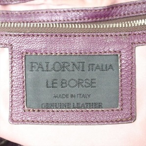 ファロルニ FALORNI トートバッグ - レザー パープル バッグの画像8